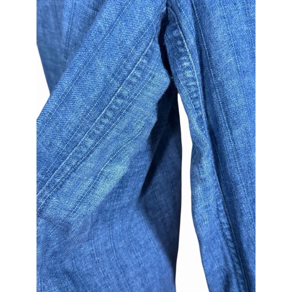 Lauren Ralph Lauren Blue Linen Pants Womens 10 Wide Leg Coastal Resort Chic - Picture 13 of 13
